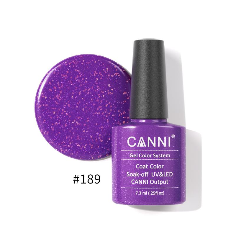 CANNI HYBRID NAIL COLOR N.189 LILAC WITH GLITTER 7.3ML