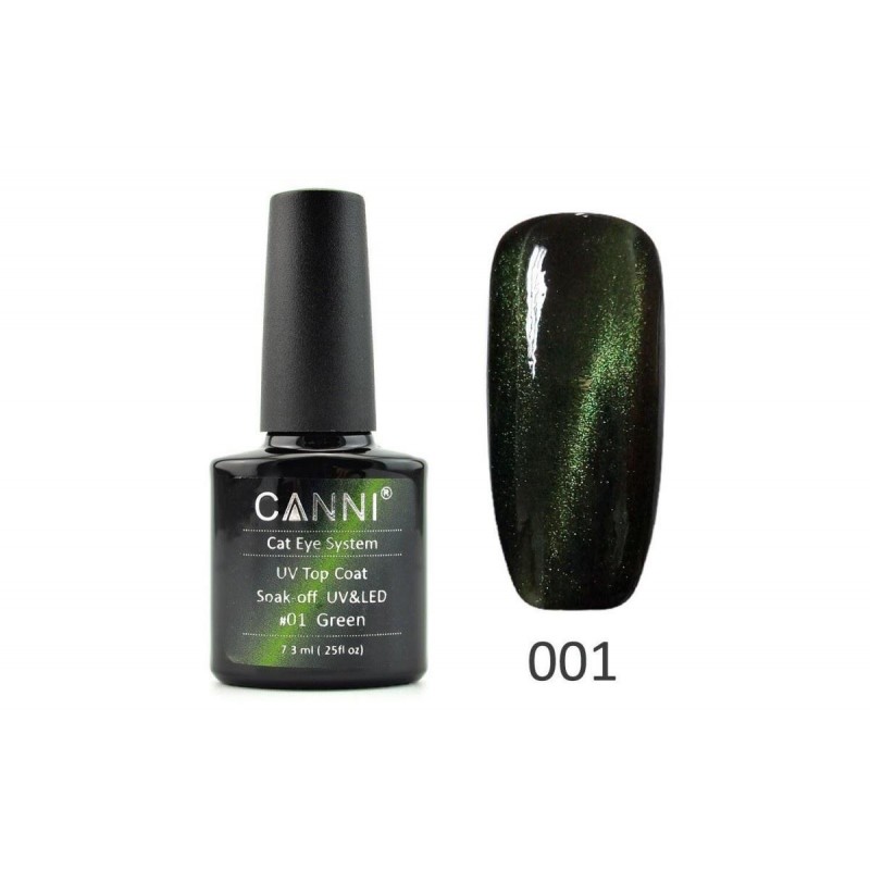 CANNI HYBRID NAIL COLOUR CAT ΕΥΕ SYSTEM N.01 GREEN 7.3ML