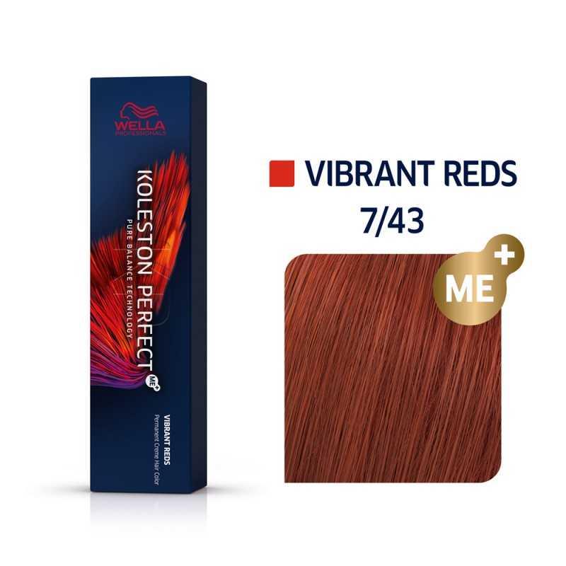 WELLA KOLESTON PERFECT ME+ VIBRANT REDS 7/43 ΞΑΝΘΟ ΚΟΚΚΙΝΟ ΧΡΥΣΟ 60ML