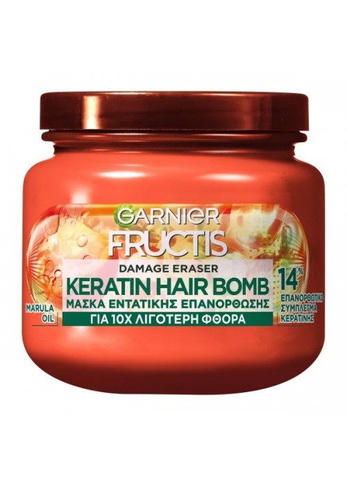 FRUCTIS DAMAGE ERASER ΜΑΣΚΑ ΜΑΛΛΙΩΝ ΕΝΤΑΤΙΚΗΣ ΕΠΑΝΟΡΘΩΣΗΣ ΜΕ ΚΕΡΑΤΙΝΗ ΚΑΙ ΛΑΔΙ ΜΑΡΟΥΛΑ 320ML