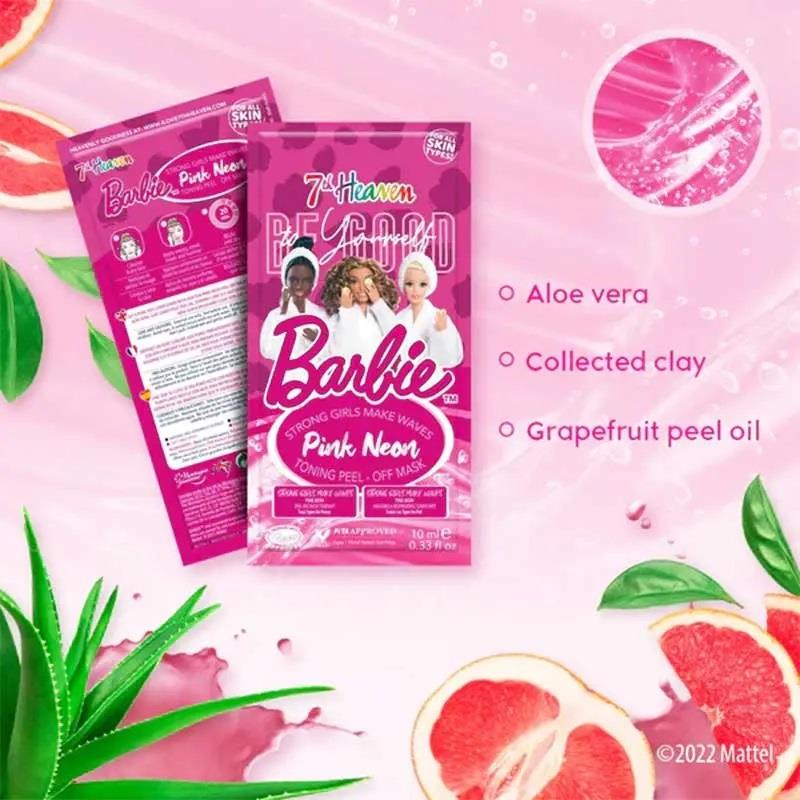 7TH BARBIE ΠΑΙΔΙΚΗ ΜΑΣΚΑ PINK NEON TONING PEEL OFF MASK 10ML