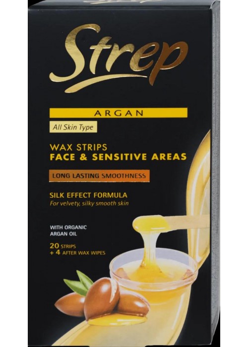 STREP ARGAN WAX STRIPS FACE & SENSITIVE AREAS 24 STRIPS