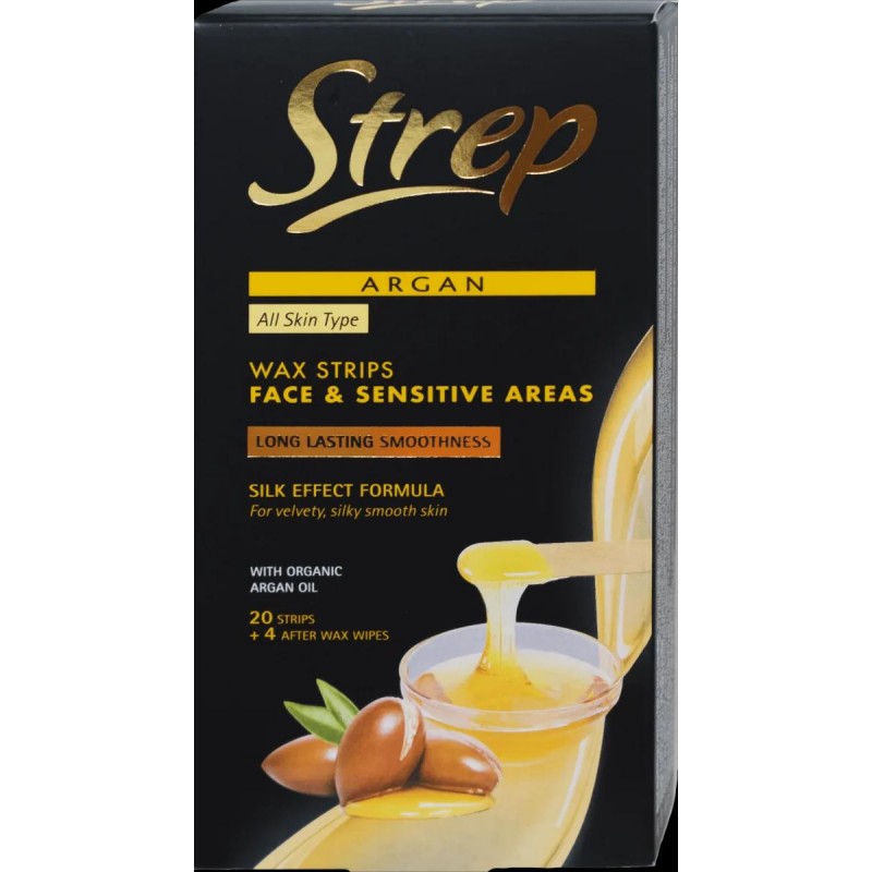 STREP ARGAN WAX STRIPS FACE & SENSITIVE AREAS 24 STRIPS