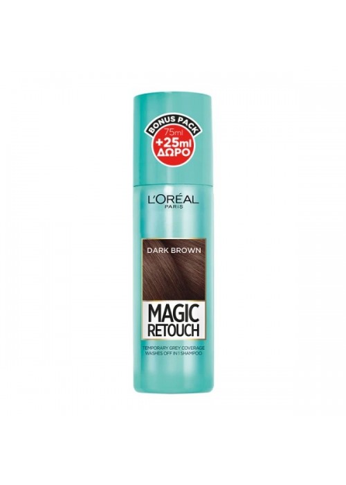 LOREAL MAGIC RETOUCH 2 DARK BROWN 100ML (75ML+25ML ΔΩΡΟ)