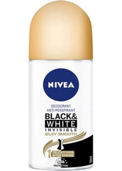 NIVEA ROLLON 50ML B&W SILKY SMOOTH