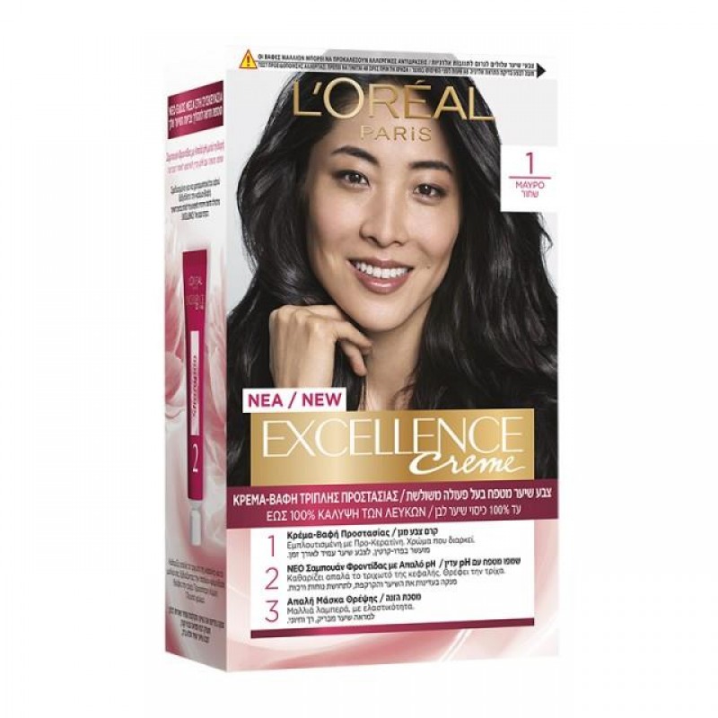 EXCELLENCE COLOR CREME N.1 ΜΑΥΡΟ 48ML